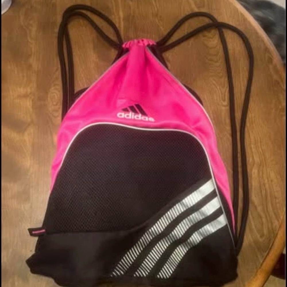 Adidas Black and Pink Sports Sack